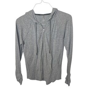 Calvin Klein Performance Womens Gray Full Zip Hoodie Sweatshirt Size Small